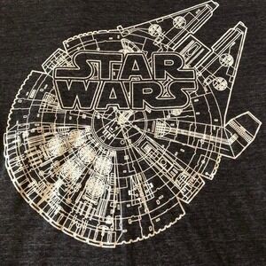 Star wars Men's Millennium Falcon dark gray crew‎ short sleeve small T-Shirt